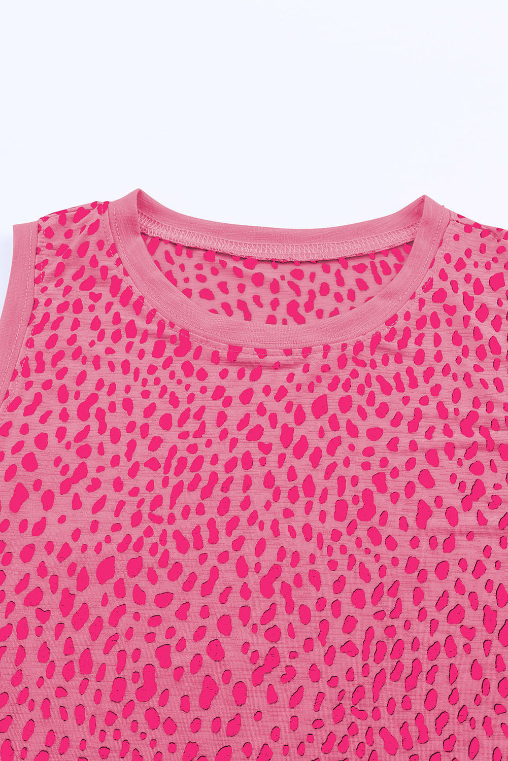 Leopard Print Round Neck Tank Top
