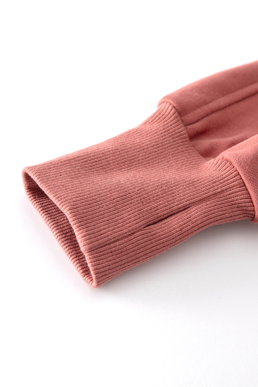 Black Zip Up Stand Collar Ribbed Thumbhole Sleeve Sweatshirt