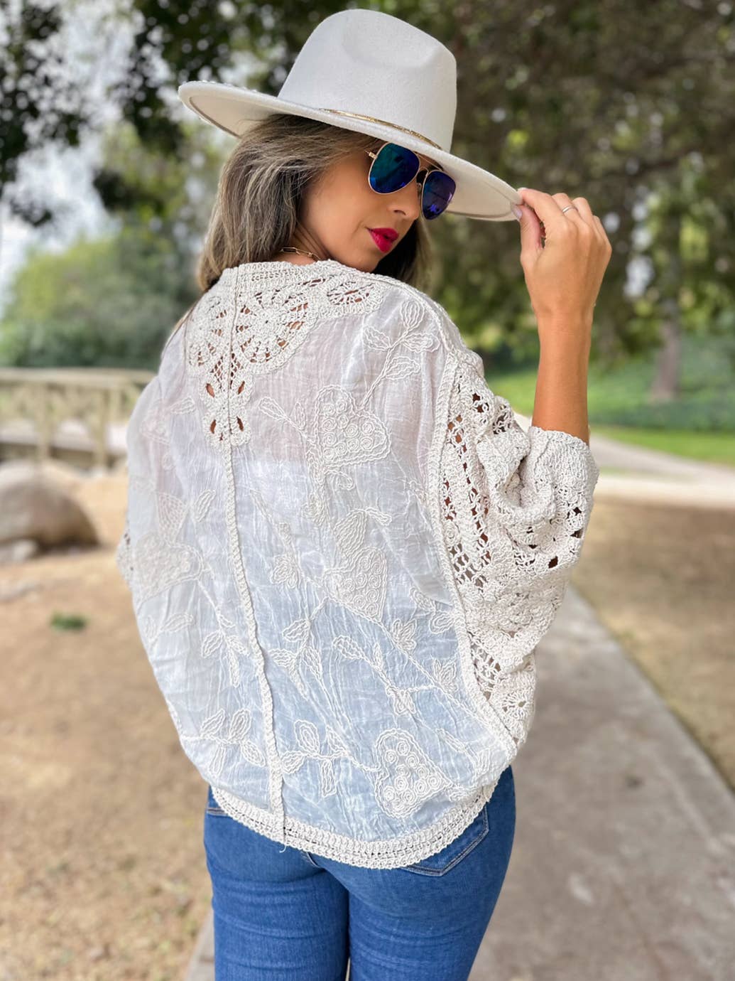 Ivory Crochet Lace Cardigan/ One Size