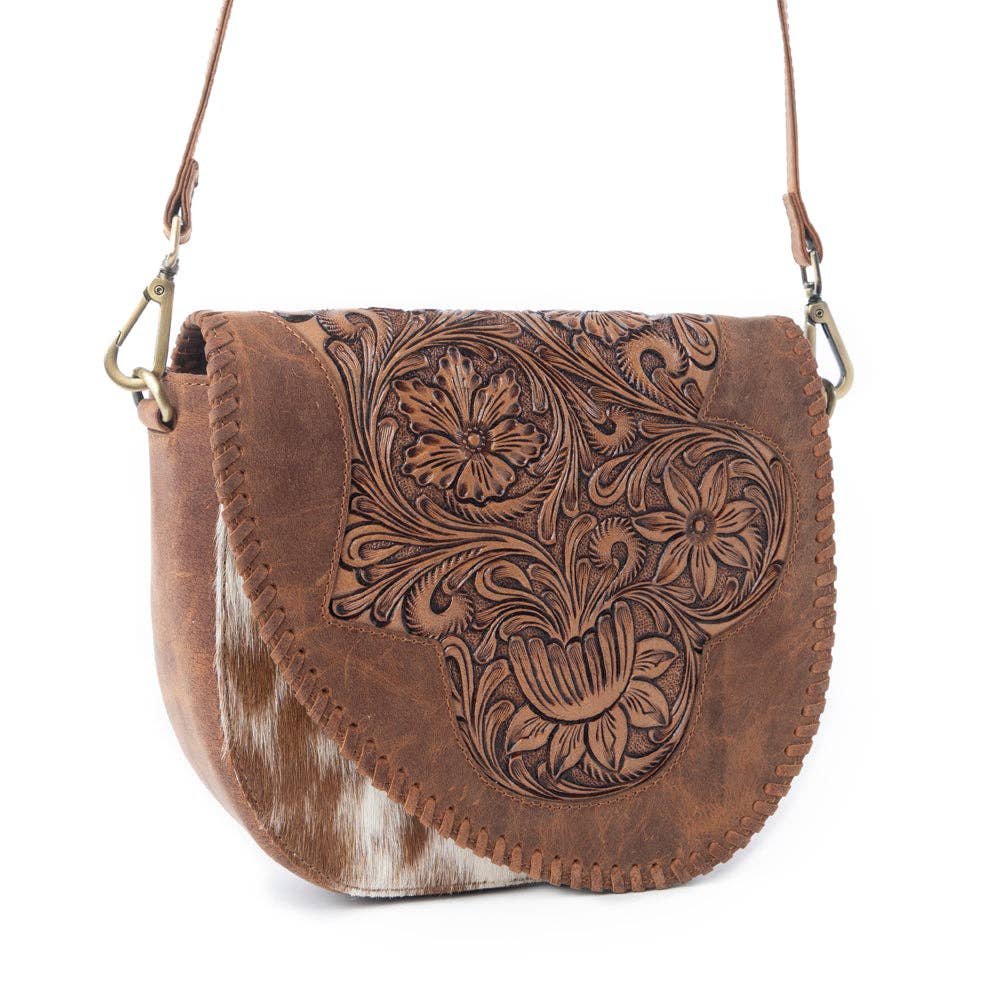 Myra Bronco Ridge Handtooled Bag in Canyon Tan: Canyon Tan