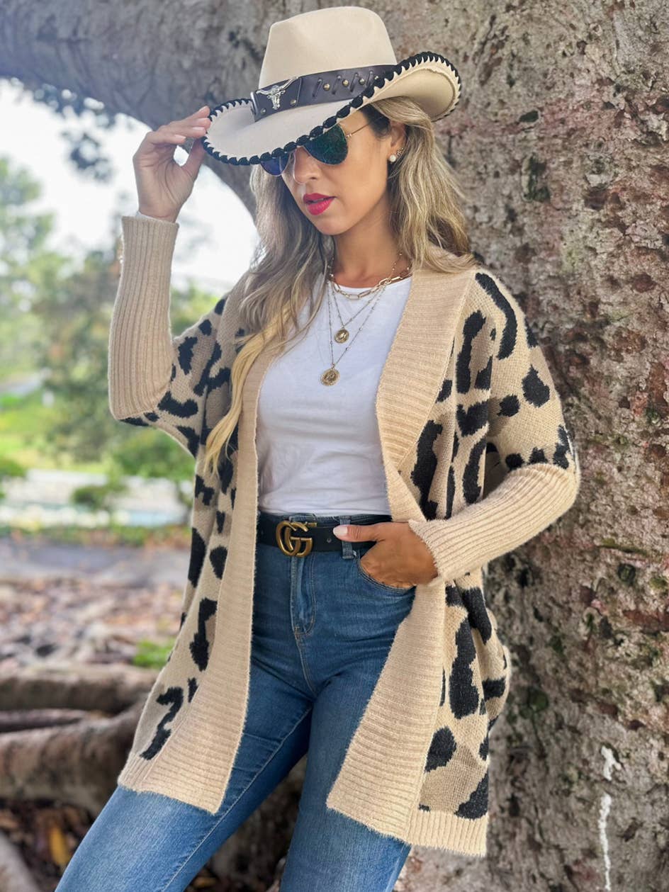 Boho Leopard Cardigan: One Size
