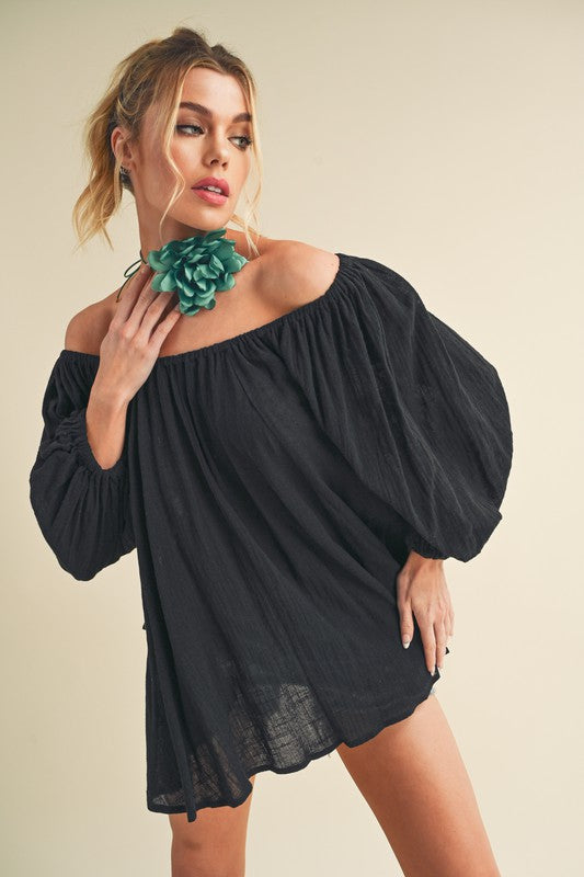 Nately Off Shoulder Tunic Top