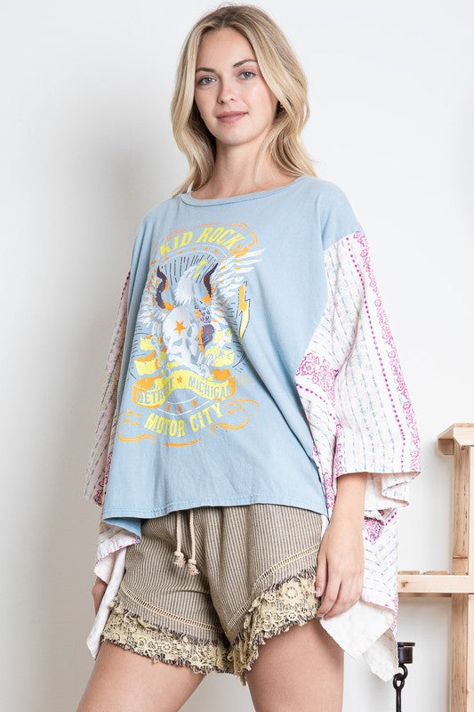 Kid Rock Graphic Poncho Sleeve Top