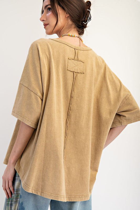 Western Graphic Mineral Washed Knit Top