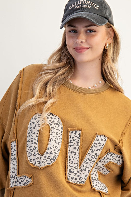 Love Patch Washed Terry Pullover