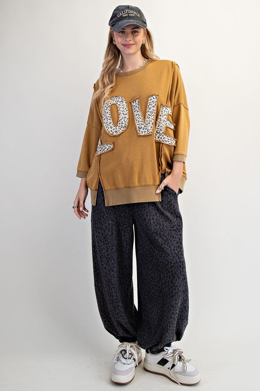 Love Patch Washed Terry Pullover