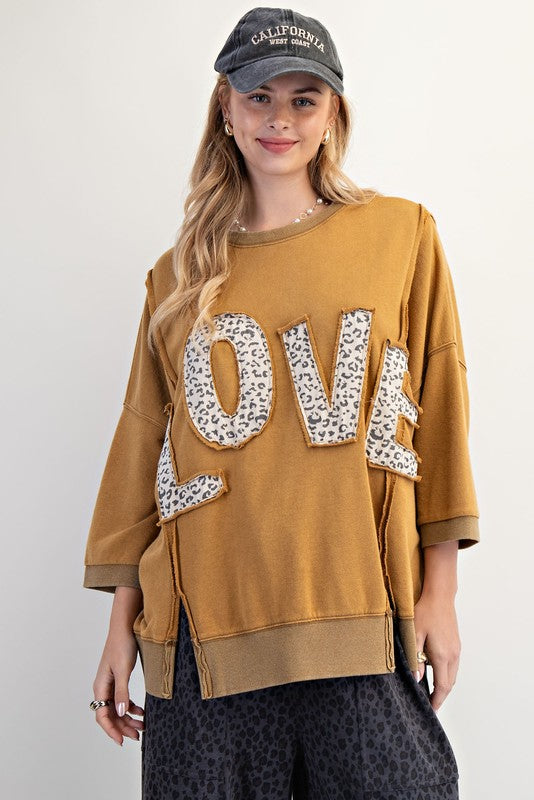 Love Patch Washed Terry Pullover