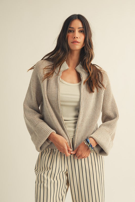 Zipper Knit Cardigan