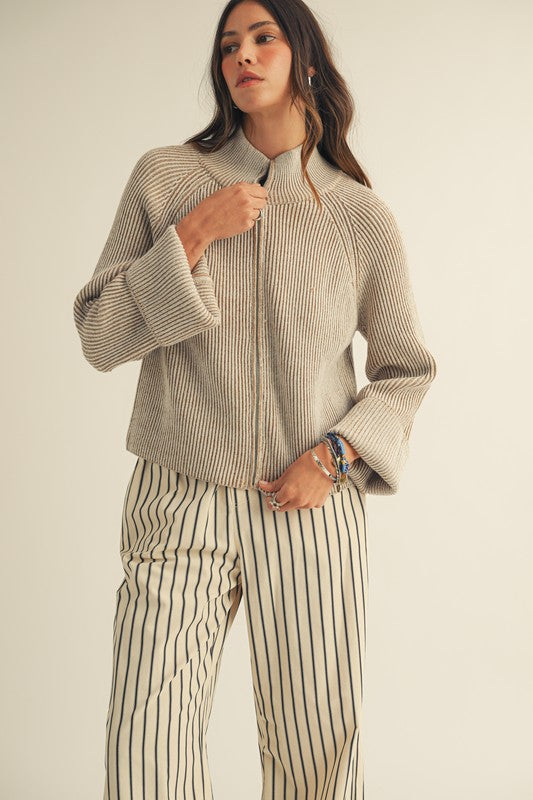 Zipper Knit Cardigan