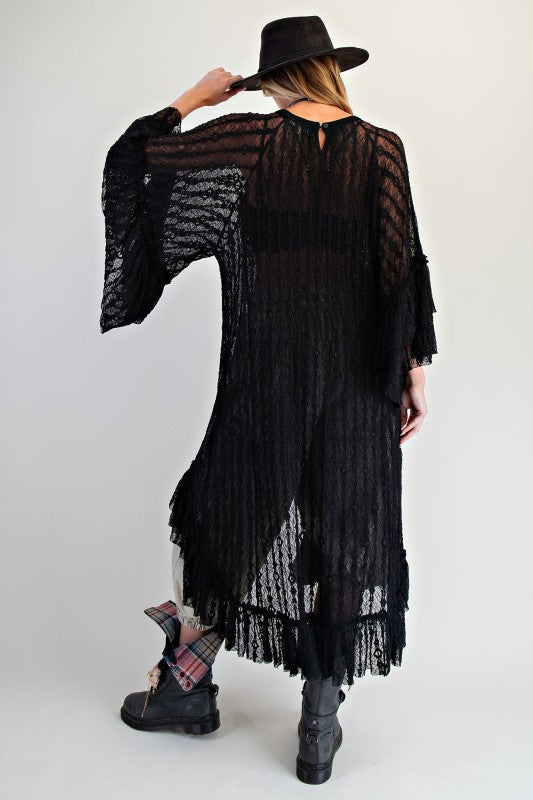 Sheer Lace Tunic Top