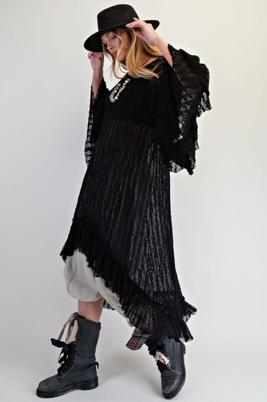 Sheer Lace Tunic Top