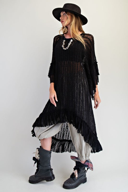 Sheer Lace Tunic Top