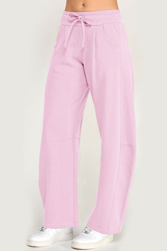 Baby Pink Baggy Barrel Sweatpants