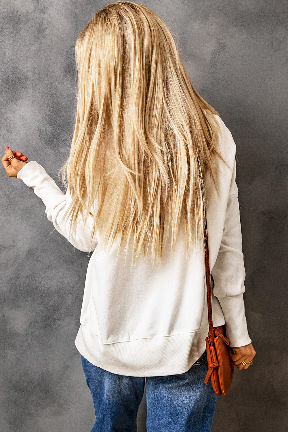 Gray Batwing Sleeve Pocketed Henley Hoodie