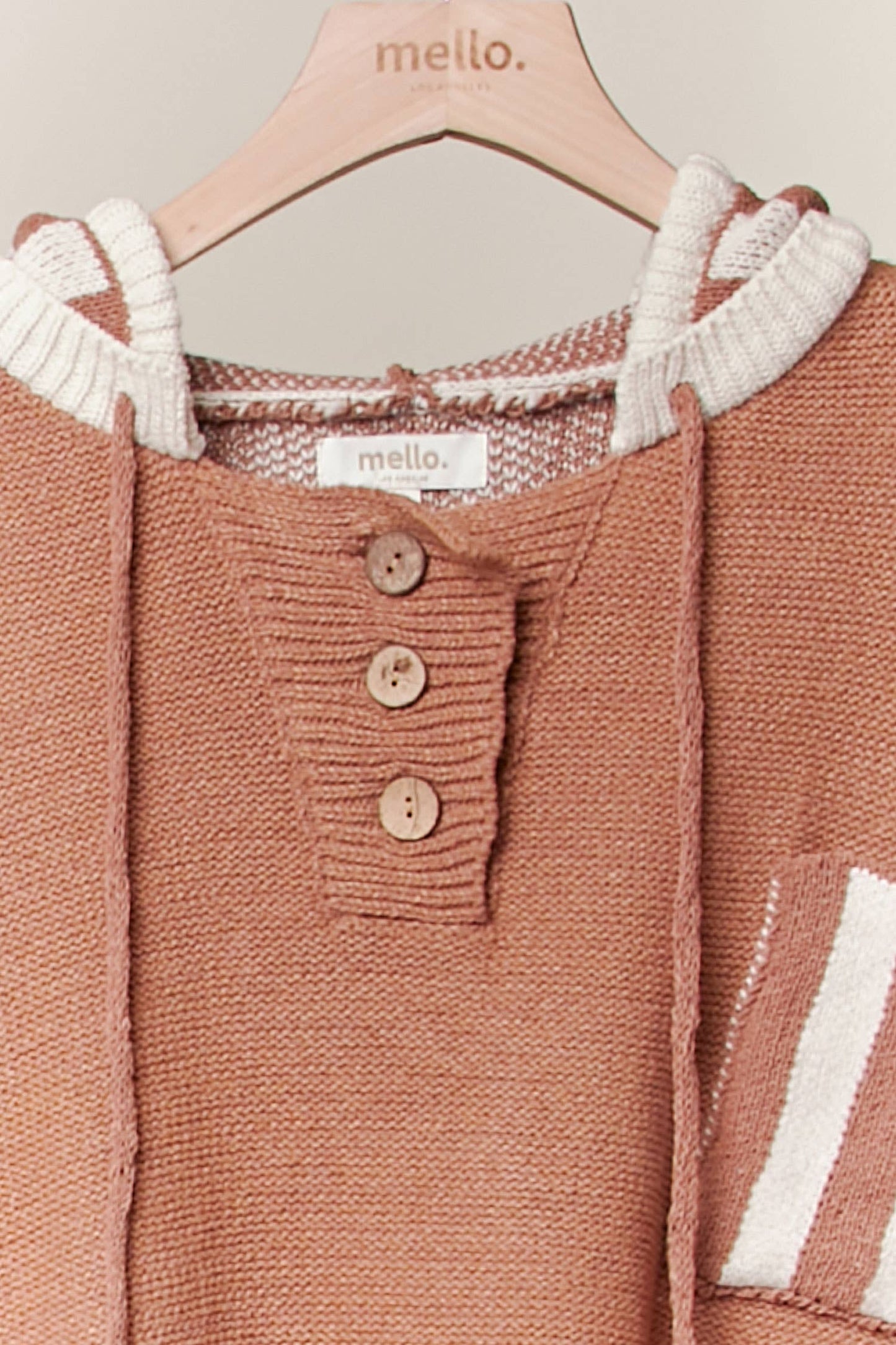Color Block Stripe Hoodie Knit Sweater