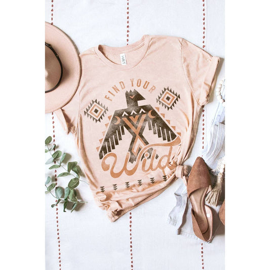 FIND YOUR WILD MINERAL GRAPHIC TEE: Mineral Lt Peach