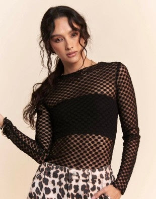 Long Sleeve Dot Crispin Lace Layering Tee