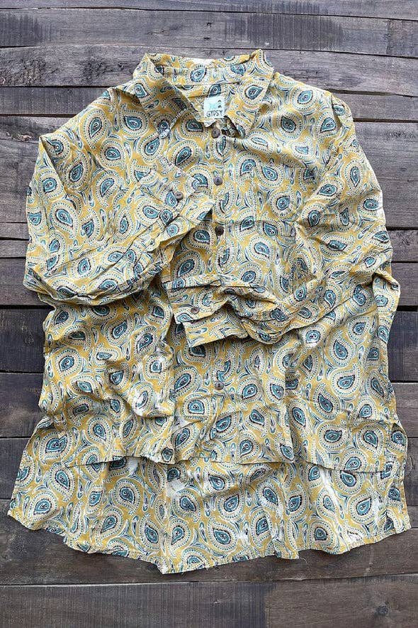 Star Dreamer Top in Mustard Paisley