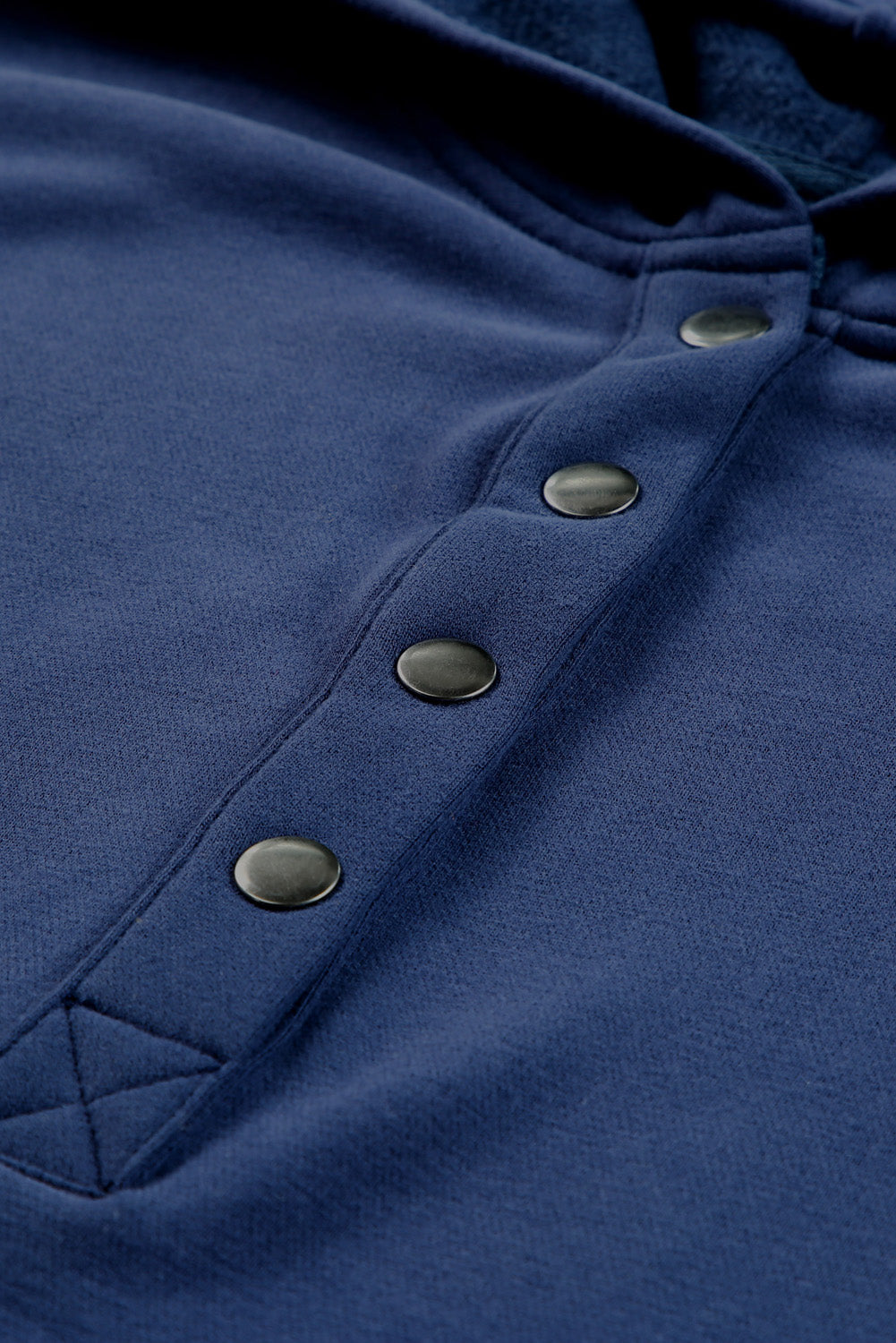 Gray Batwing Sleeve Pocketed Henley Hoodie