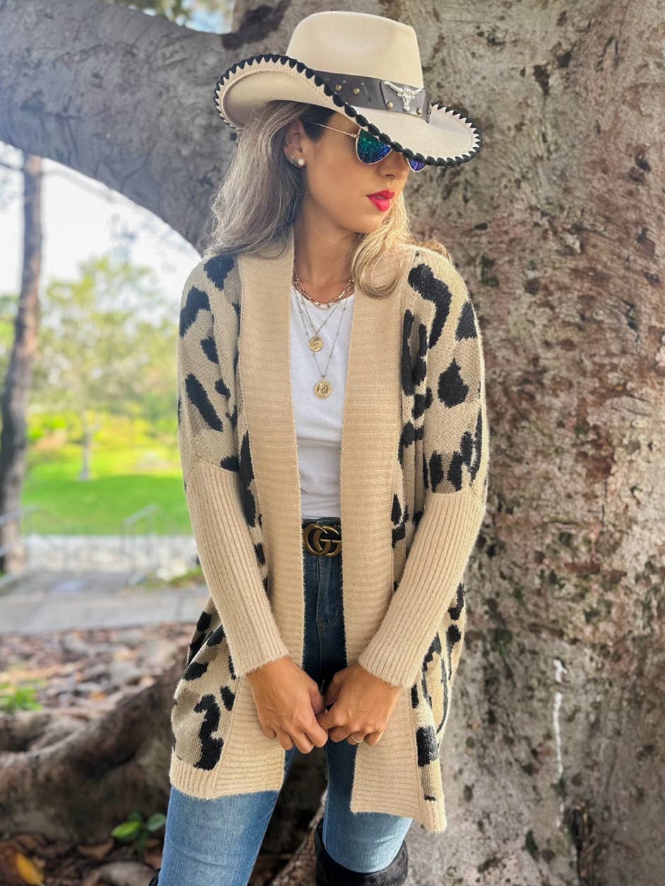 Boho Leopard Cardigan: One Size