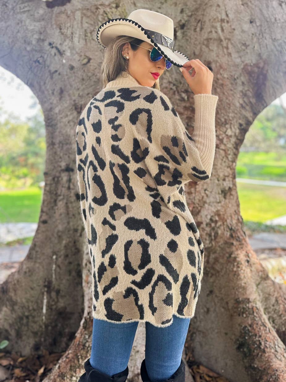 Boho Leopard Cardigan: One Size