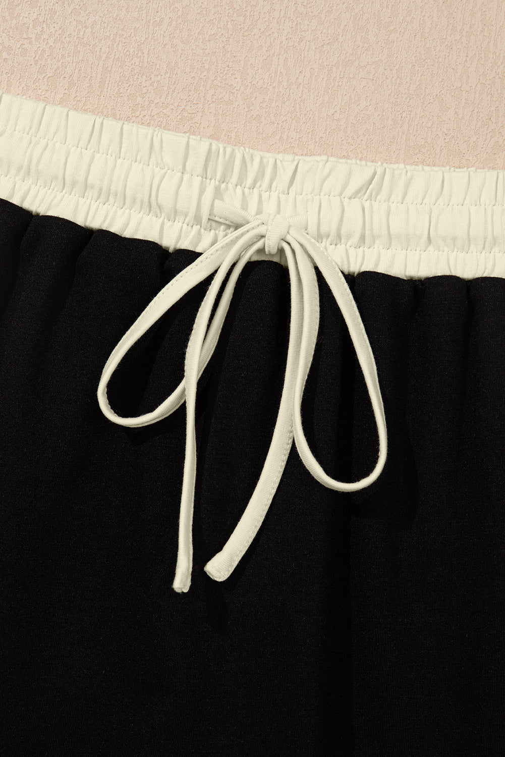 Rose Red Colorblock Edge Drop Shoulder T Shirt and Skort 2Pcs Set