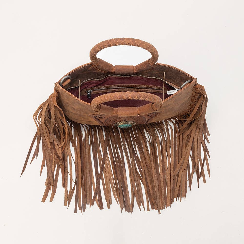Sedona Tassle Bag In Saddle Brown