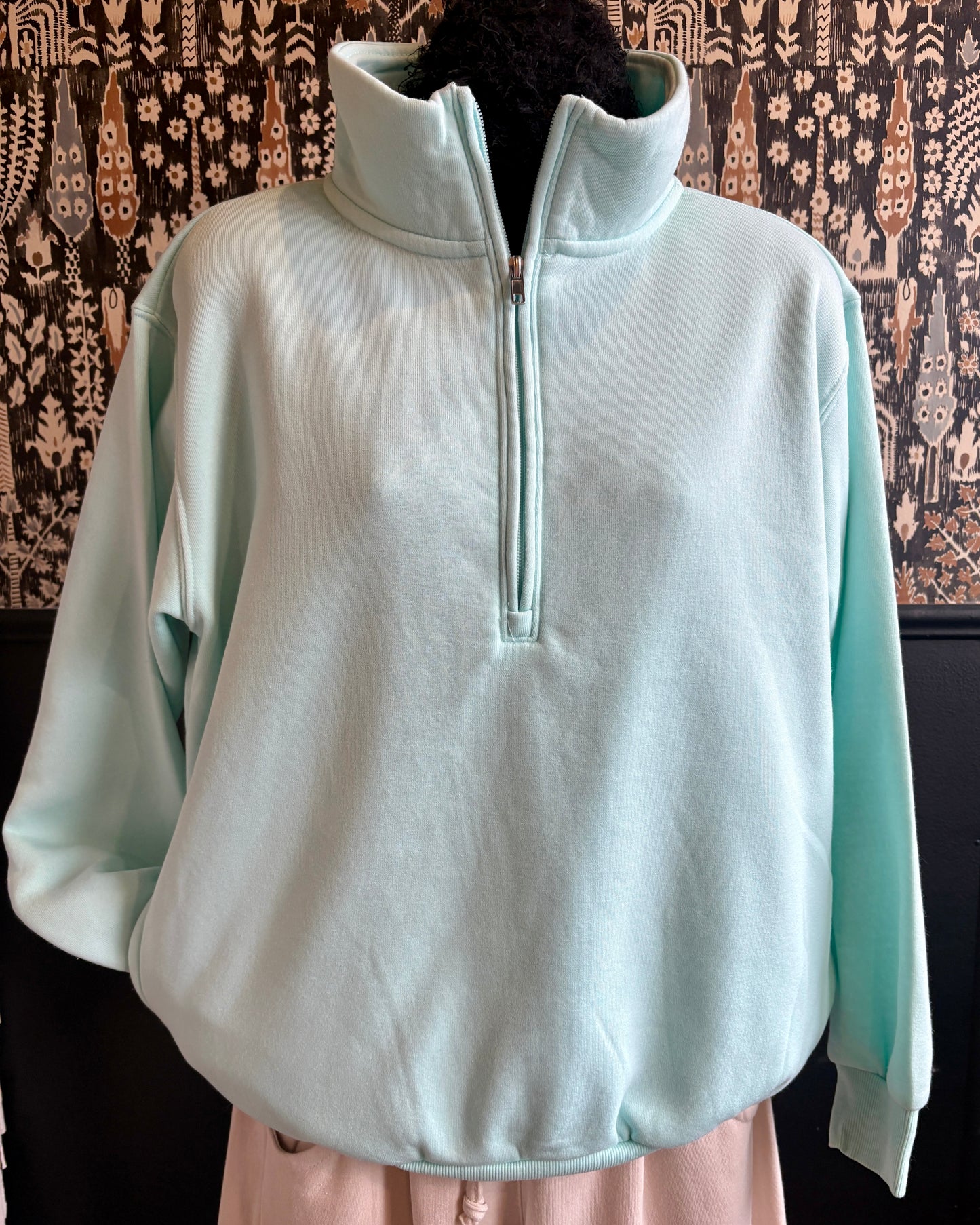 Ice Fall Heather Half Zip Mock Neck Pullover