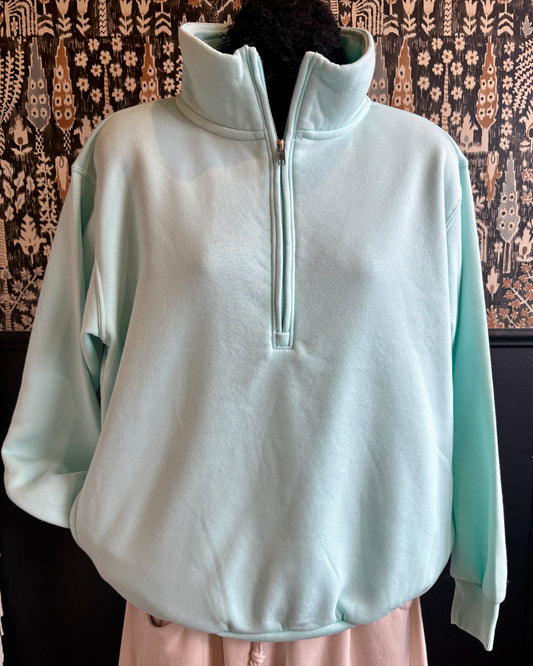Ice Fall Heather Half Zip Mock Neck Pullover
