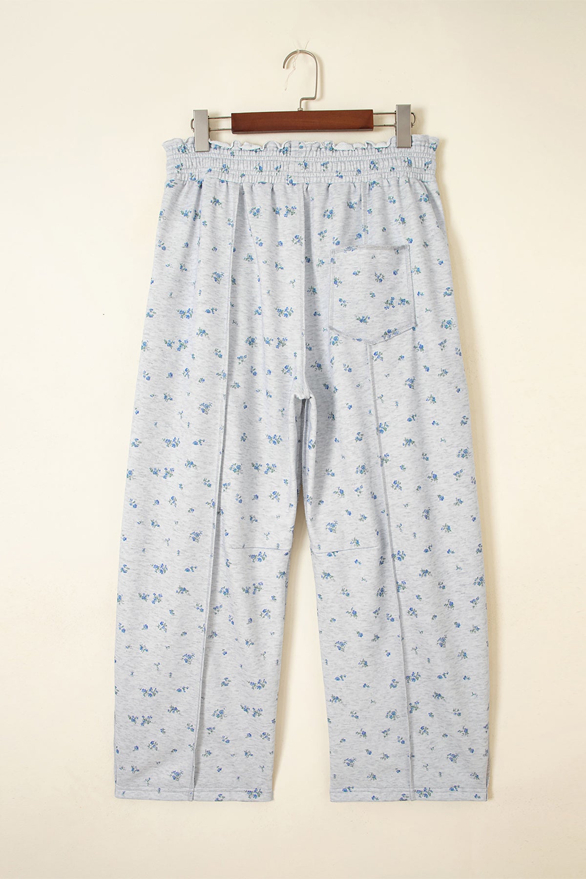 Dainty Gray Floral Print Pants