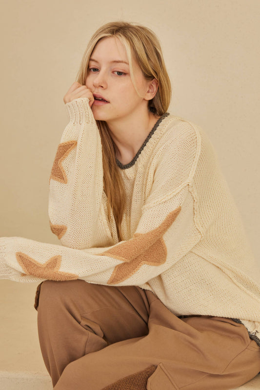 Star Sleeve Sweater
