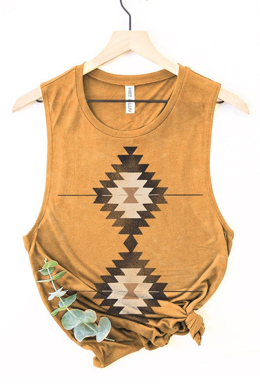 Vintage Aztec Mineral Graphic Tank Top