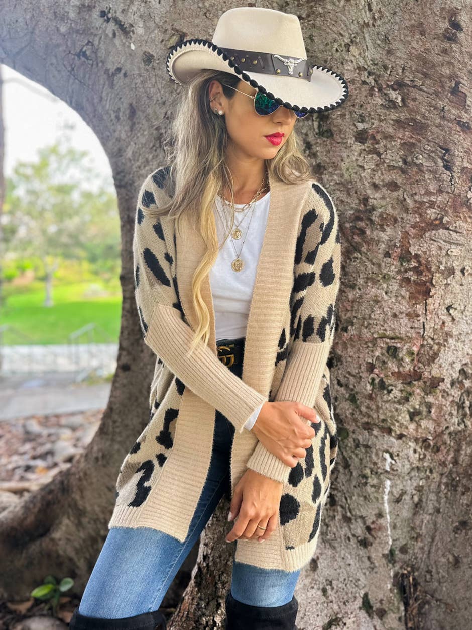 Boho Leopard Cardigan: One Size