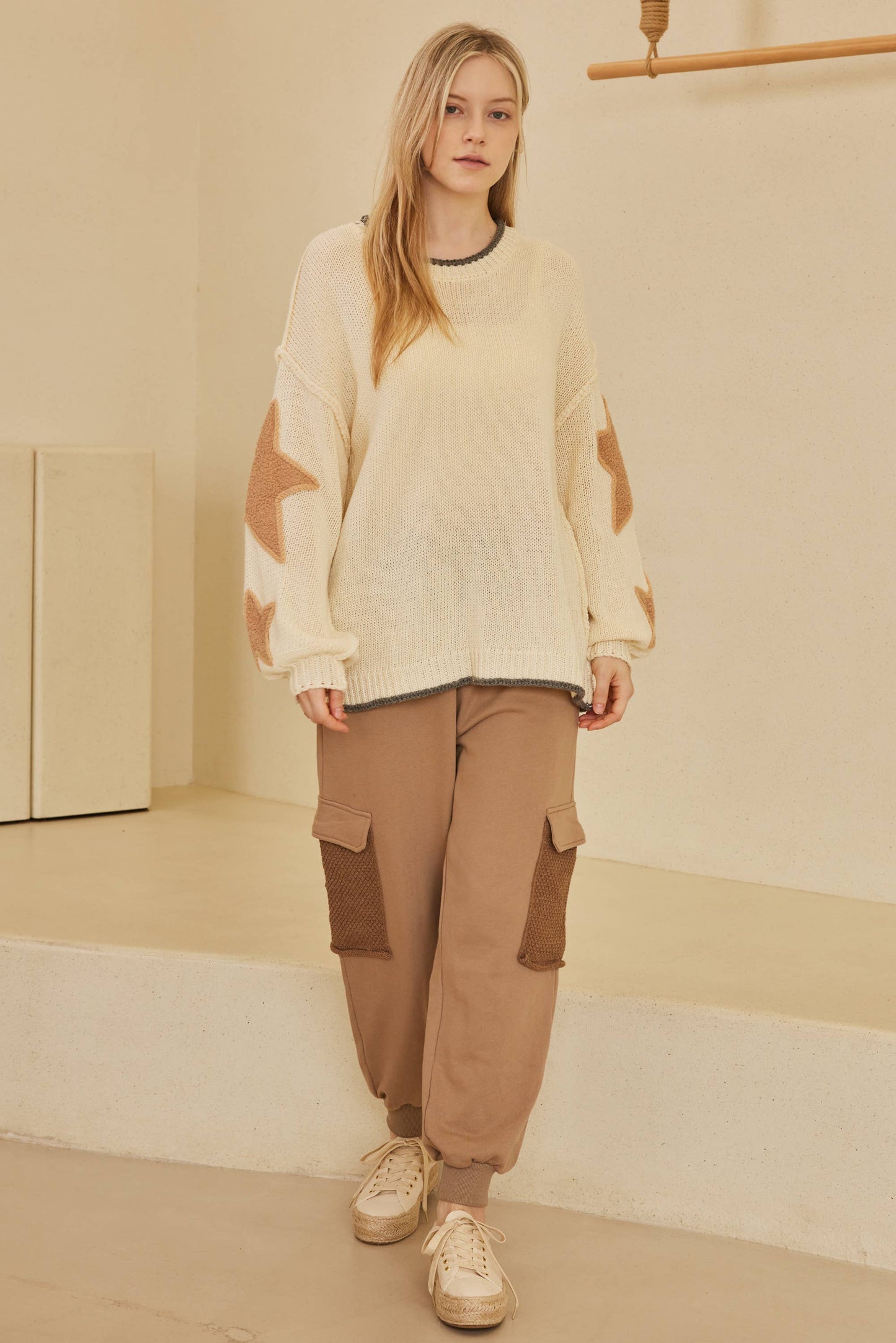 Star Sleeve Sweater