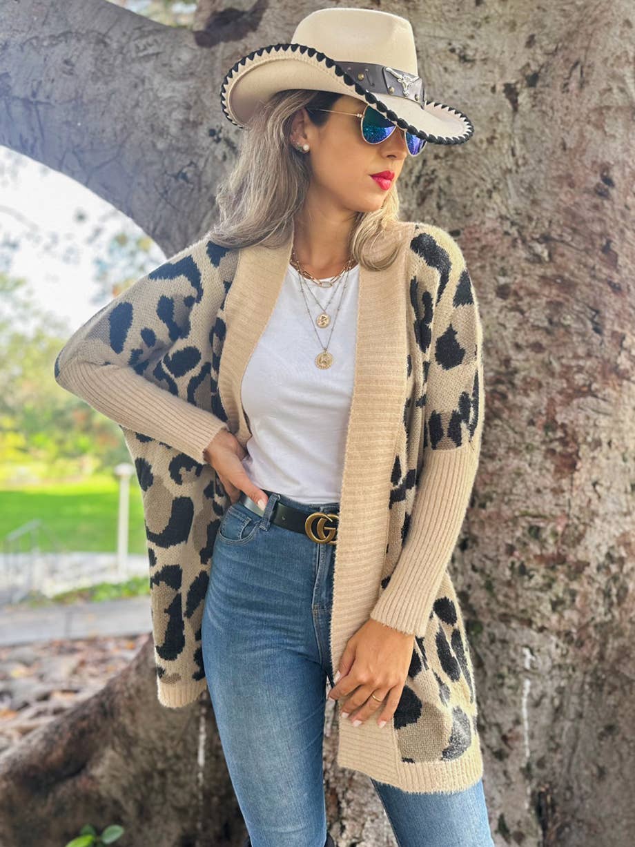 Boho Leopard Cardigan: One Size