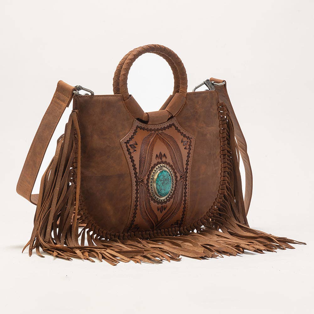 Sedona Tassle Bag In Saddle Brown