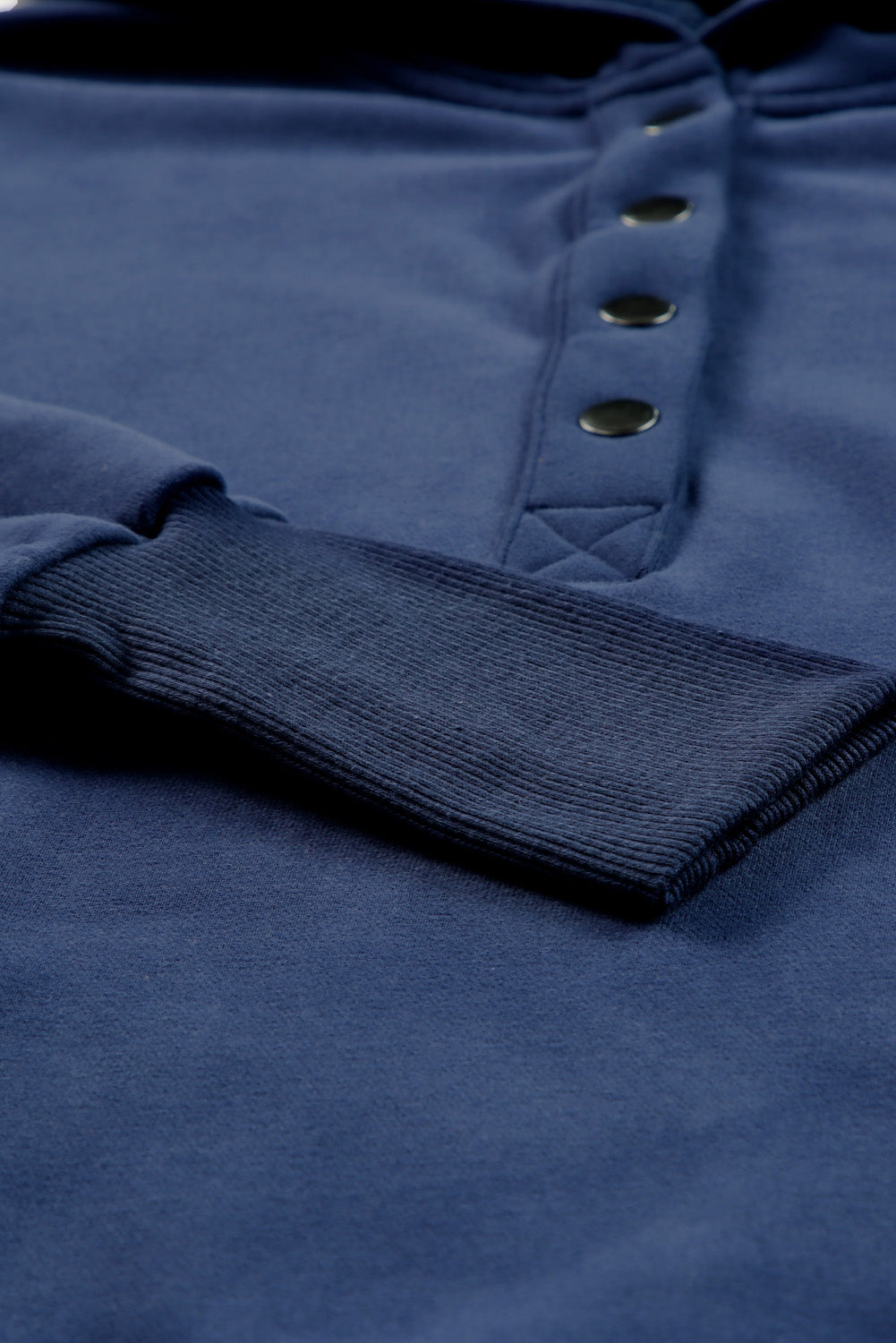 Gray Batwing Sleeve Pocketed Henley Hoodie