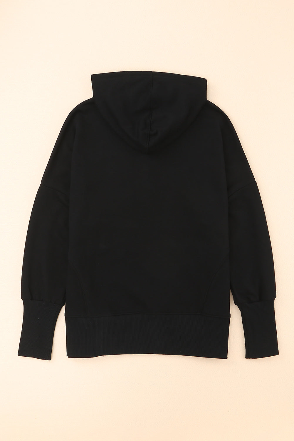 Gray Batwing Sleeve Pocketed Henley Hoodie